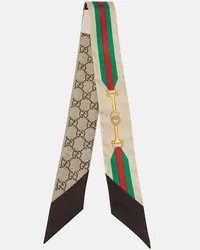 Gucci Sciarpa GG in seta con stampa Multicolore