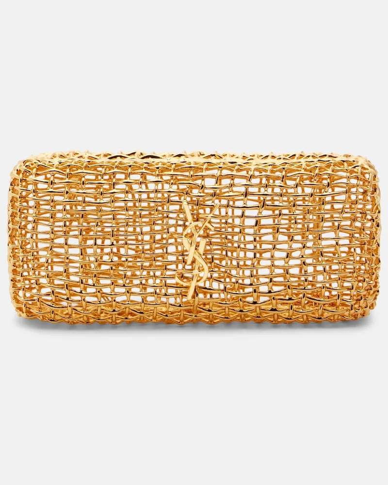 Saint Laurent Clutch Evening Small in metallo Oro