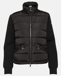 Moncler Cardigan imbottito con logo Nero