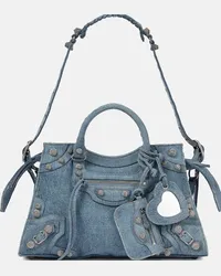 Balenciaga Borsa a spalla Neo Cagole in jeans Blu