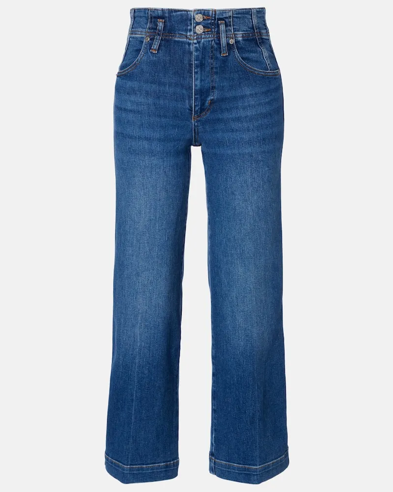 Frame Denim Jeans a gamba larga cropped Blu