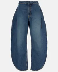 Alaïa Alaïa Jeans a gamba larga Petal a vita alta Blu