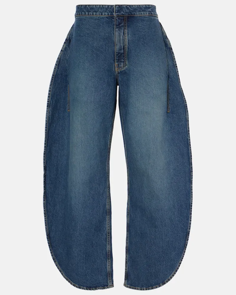 Alaïa AlaÃ¯a Jeans a gamba larga Petal a vita alta Blu