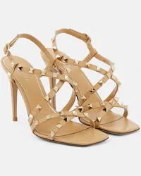 Valentino Garavani Sandali Rockstud in pelle Marrone