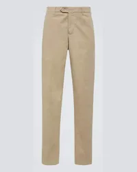 Loro Piana Pantaloni chino Pantaflat in misto cotone Neutro