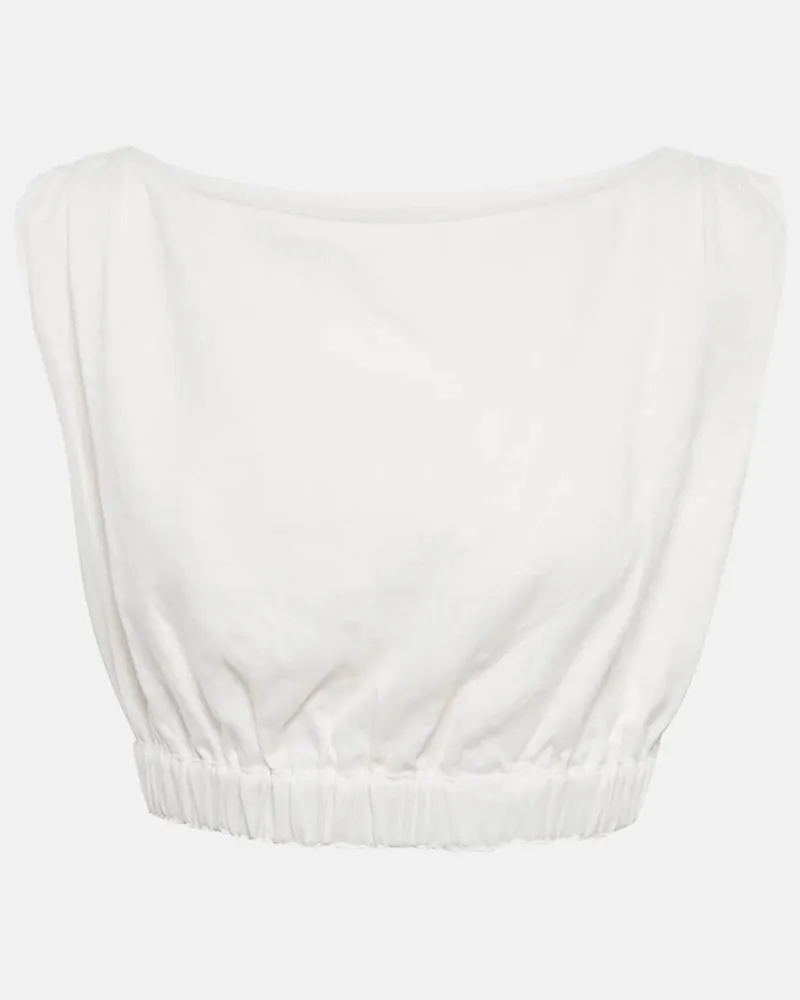 SIR Top cropped in lino Bianco