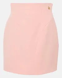 Balmain Minigonna in crêpe a vita alta Rosa