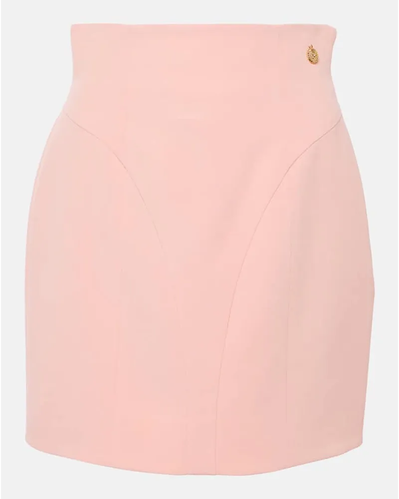 Balmain Minigonna in crÃªpe a vita alta Rosa