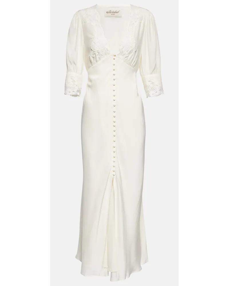 RIXO Bridal - Abito lungo Simone con ricamo Bianco