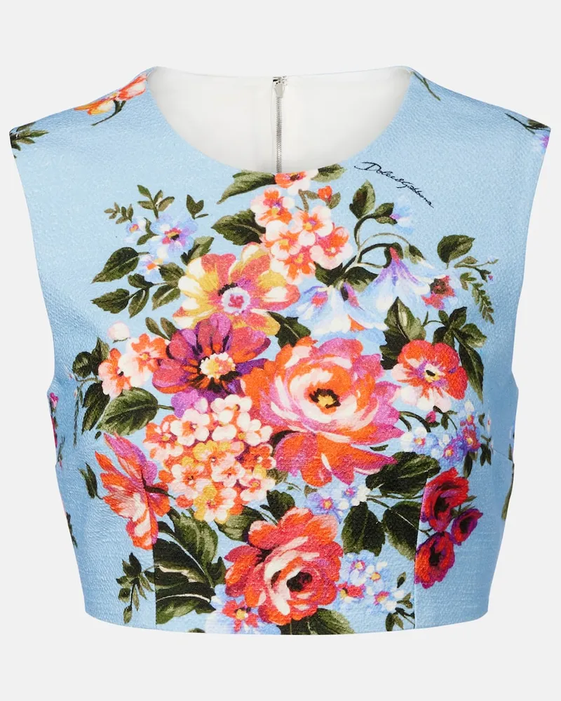 Dolce & Gabbana Top in cotone con stampa floreale Multicolore