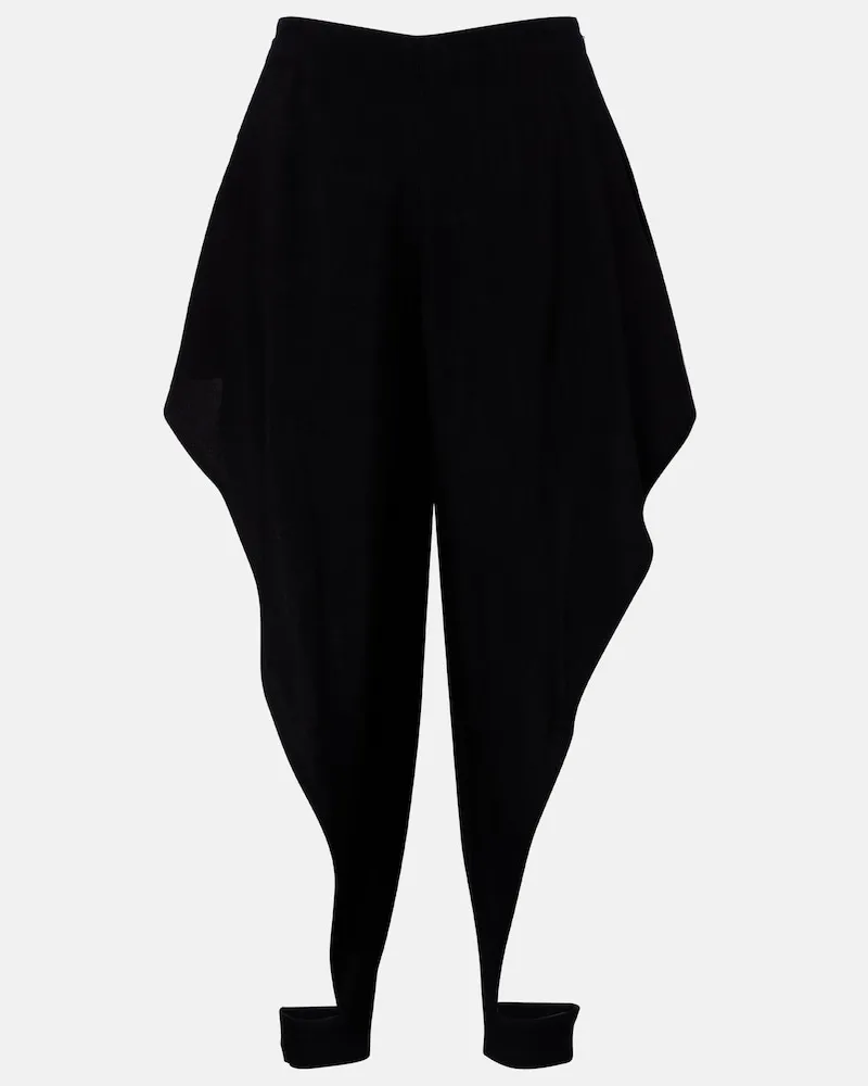 Alaïa Alaïa Pantaloni Triangle con volant Nero