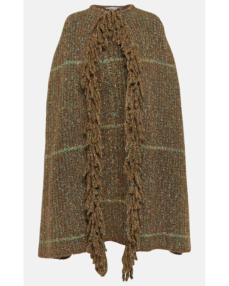 Stella McCartney Poncho con frange Multicolore