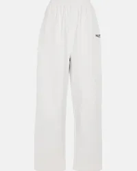 Balenciaga Pantaloni sportivi in cotone con logo Bianco