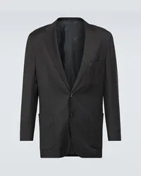 Kiton Blazer in lana vergine Grigio