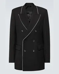 Wales Bonner Blazer doppiopetto Rise in lana Nero