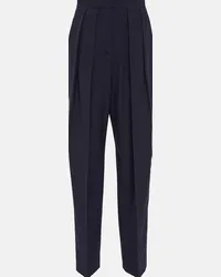 Stella McCartney Pantaloni tapered in misto lana a vita alta Nero