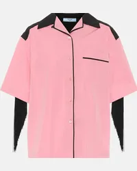 Prada Camicia in cotone con frange Rosa