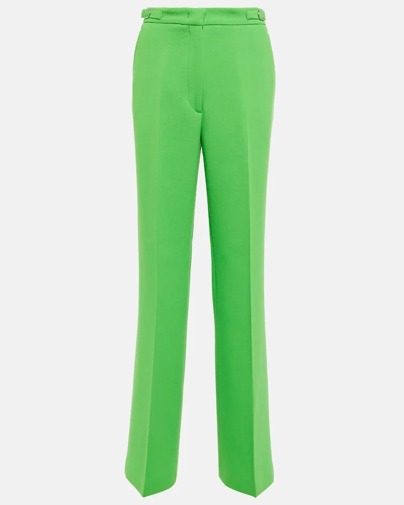 Gabriela Hearst Pantaloni Vesta in lana a gamba larga Verde