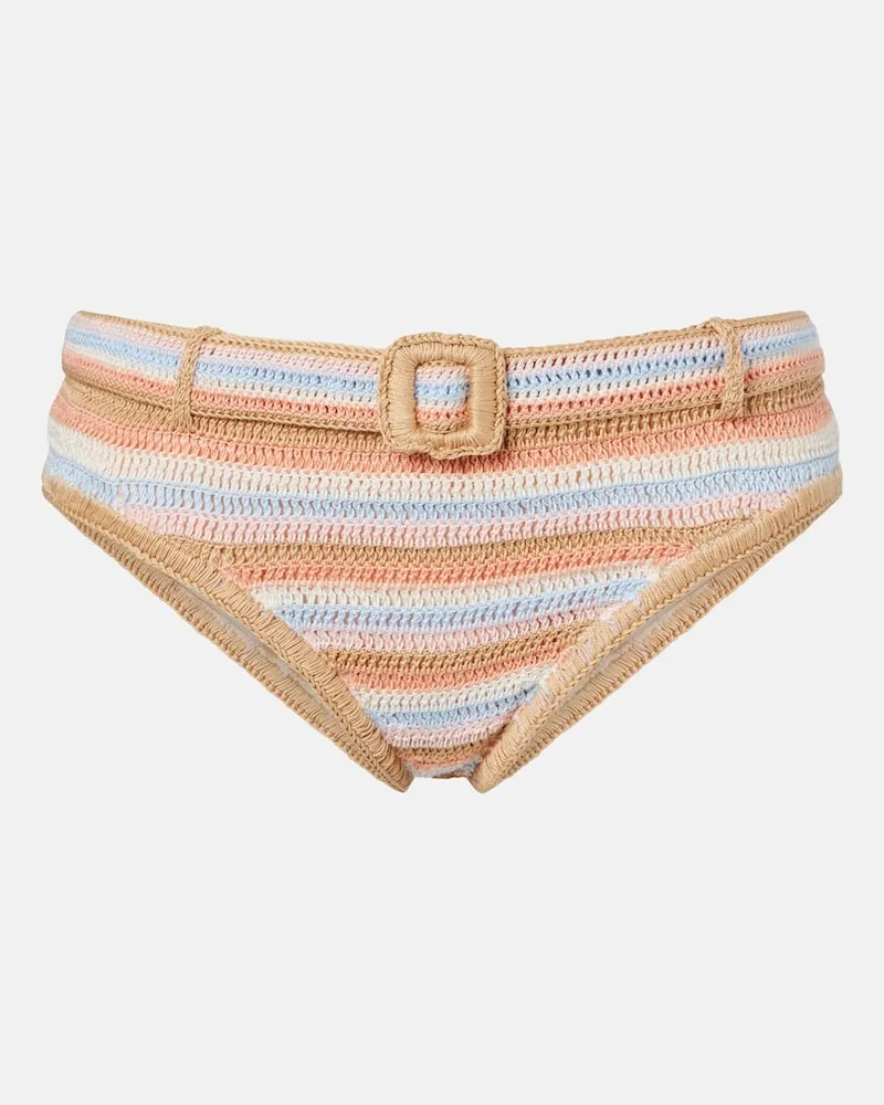 Anna Kosturova Slip bikini in crochet a righe Multicolore