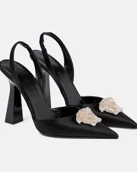 Versace Pumps slingback La Medusa in raso Nero