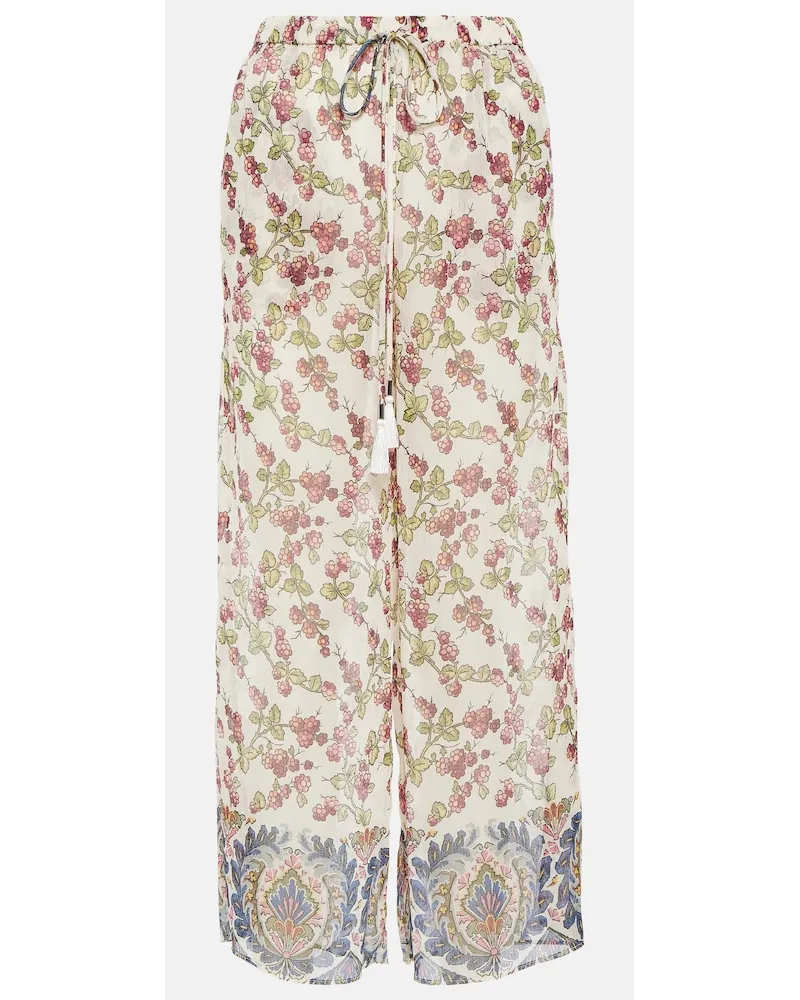 Etro Pantaloni a vita alta con stampa Multicolore