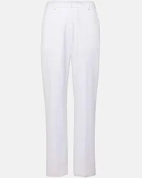 Valentino Garavani Pantaloni slim in cotone a vita bassa Bianco