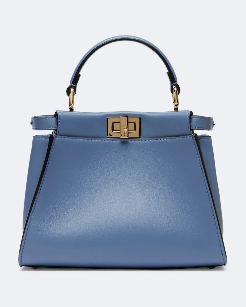 Fendi Borsa a mano Peekaboo® Mini in pelle Blu