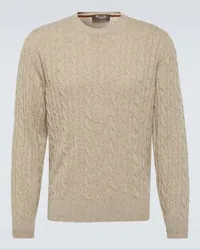 Loro Piana Pullover in cashmere a trecce Beige