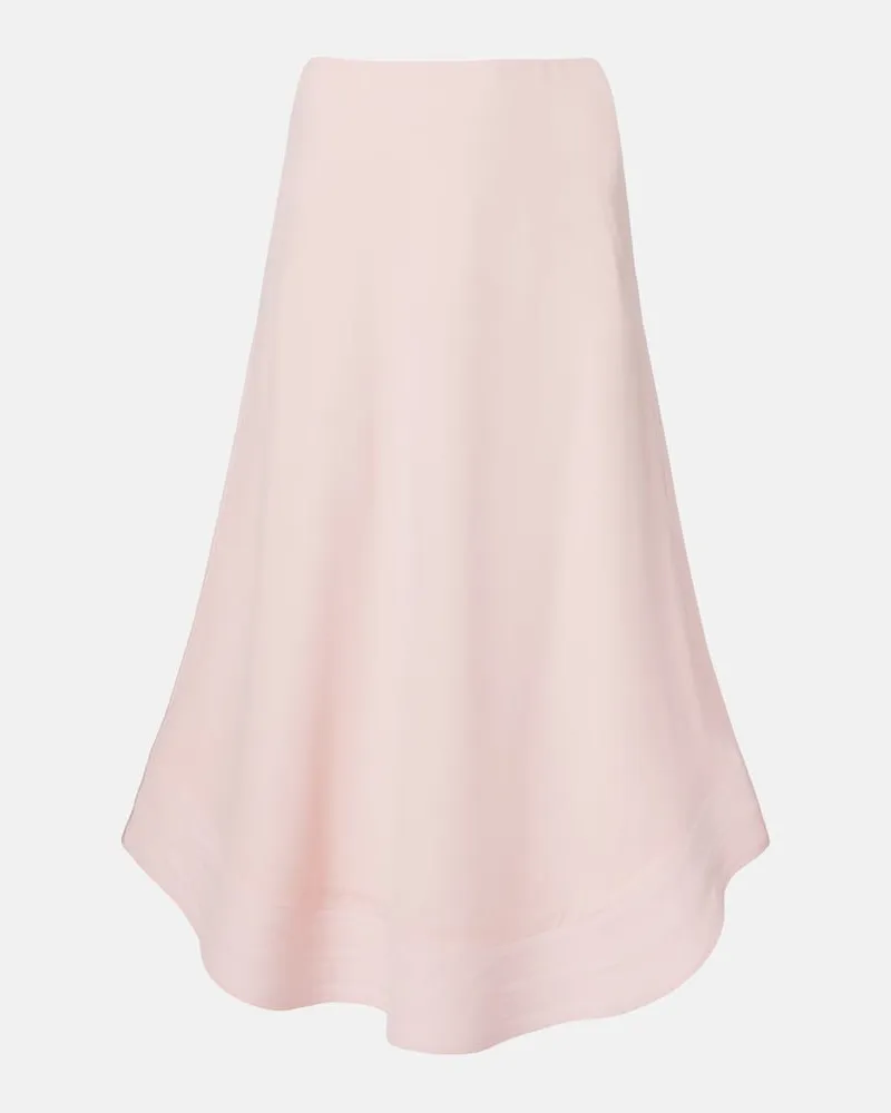 Stella McCartney Gonna midi in seta Rosa