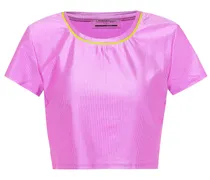 LANSTON T-shirt cropped Malibu in jersey Rosa