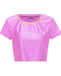 LANSTON T-shirt cropped Malibu in jersey Rosa