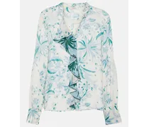 Blusa Blooming Blend con ruches e stampa