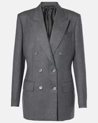 Tom Ford Blazer doppiopetto in lana Grigio