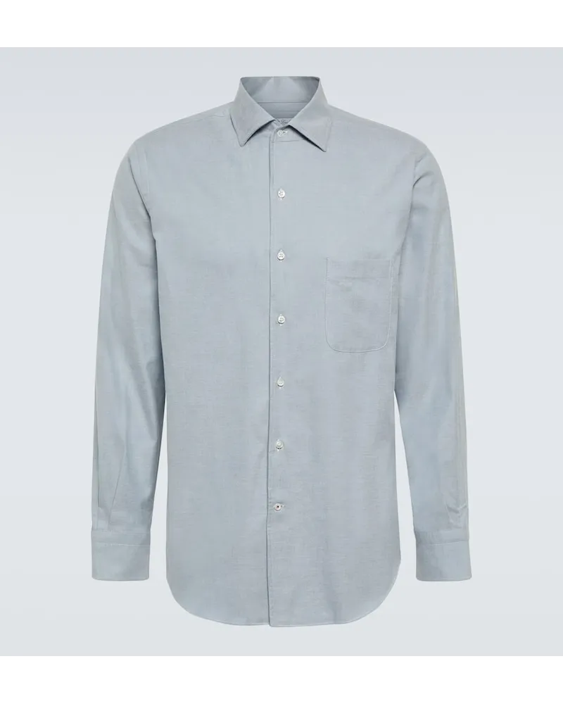 Loro Piana Camicia AndrÃ© in cotone Blu