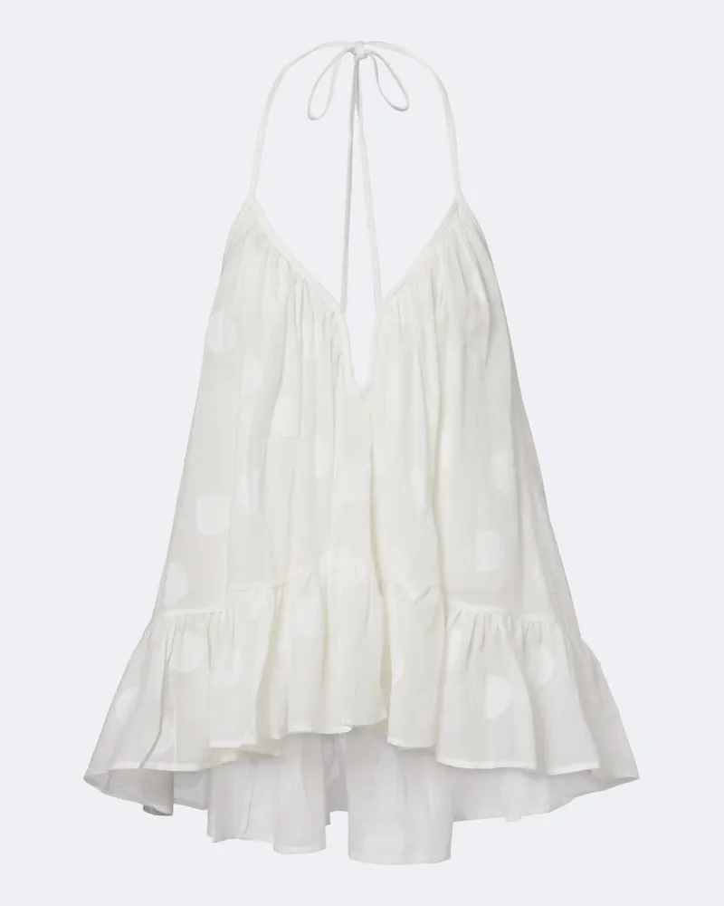 Zimmermann Top Solstice in cotone a pois Bianco