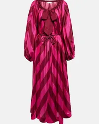 Zimmermann Caftano Tiggy in seta con stampa chevron Rosa