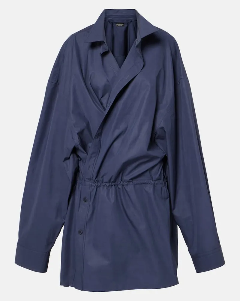 Balenciaga Abito chemisier in popeline di cotone Blu