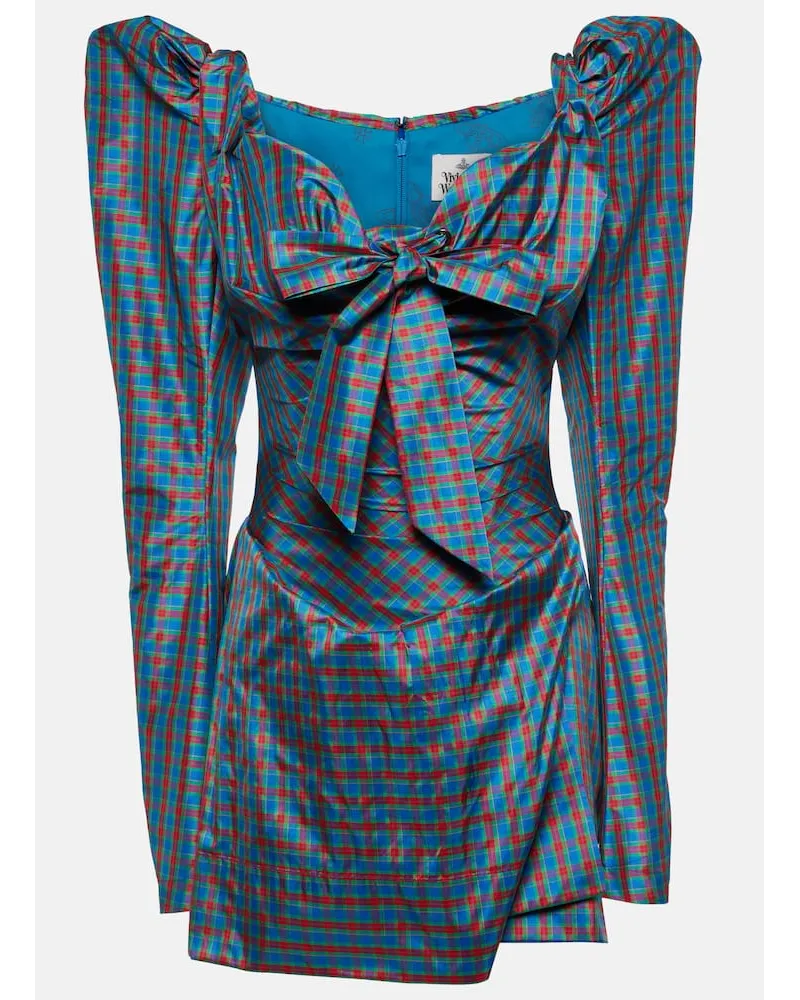 Vivienne Westwood Miniabito in misto seta a quadri Multicolore