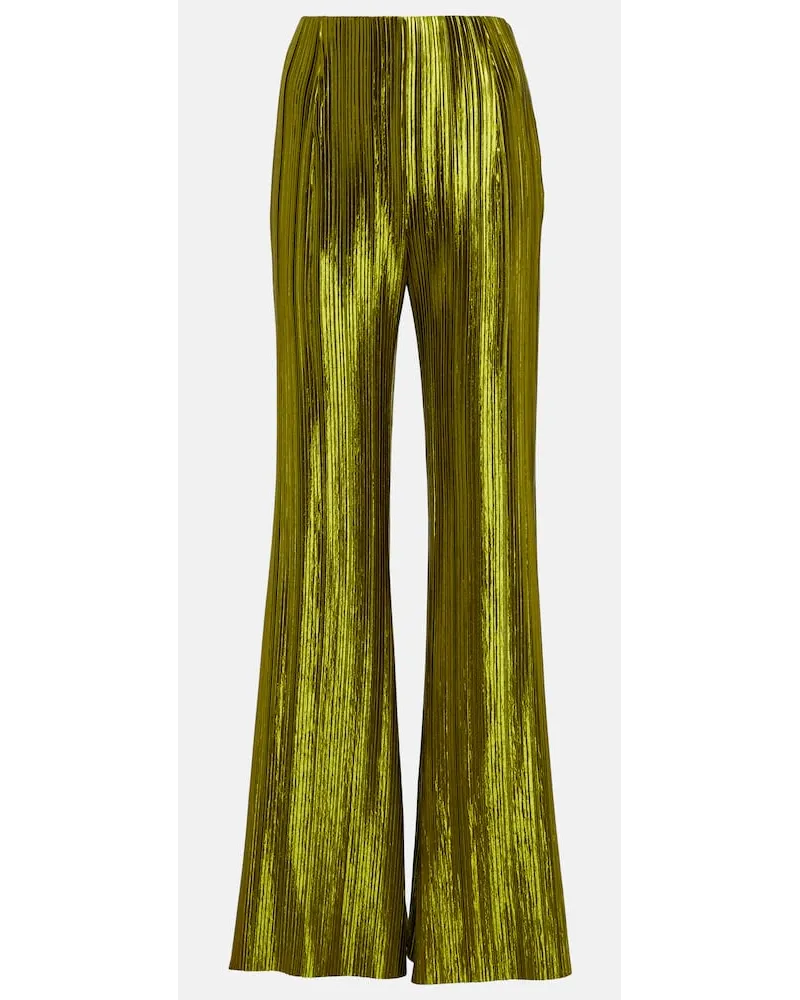 GALVAN Pantaloni Nuage in crÃªpe con pieghe Verde