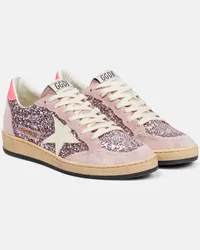 Golden Goose Sneakers Ball Star in suede con glitter Multicolore