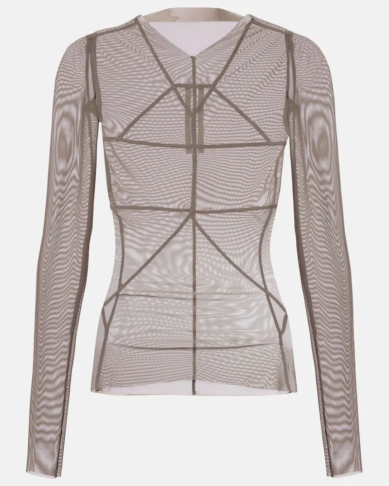 Rick Owens Top Temple in tulle Grigio