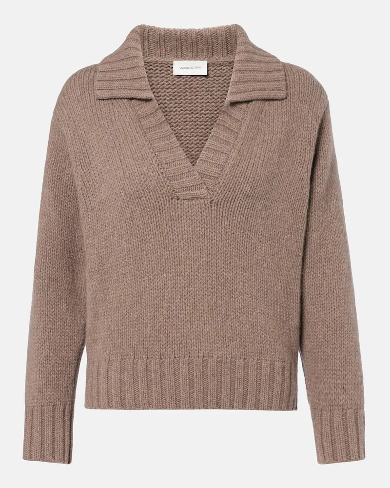 Magda Butrym Pullover polo in cashmere Beige