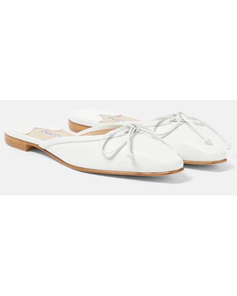 Manolo Blahnik Mules Ballerimu in pelle Bianco