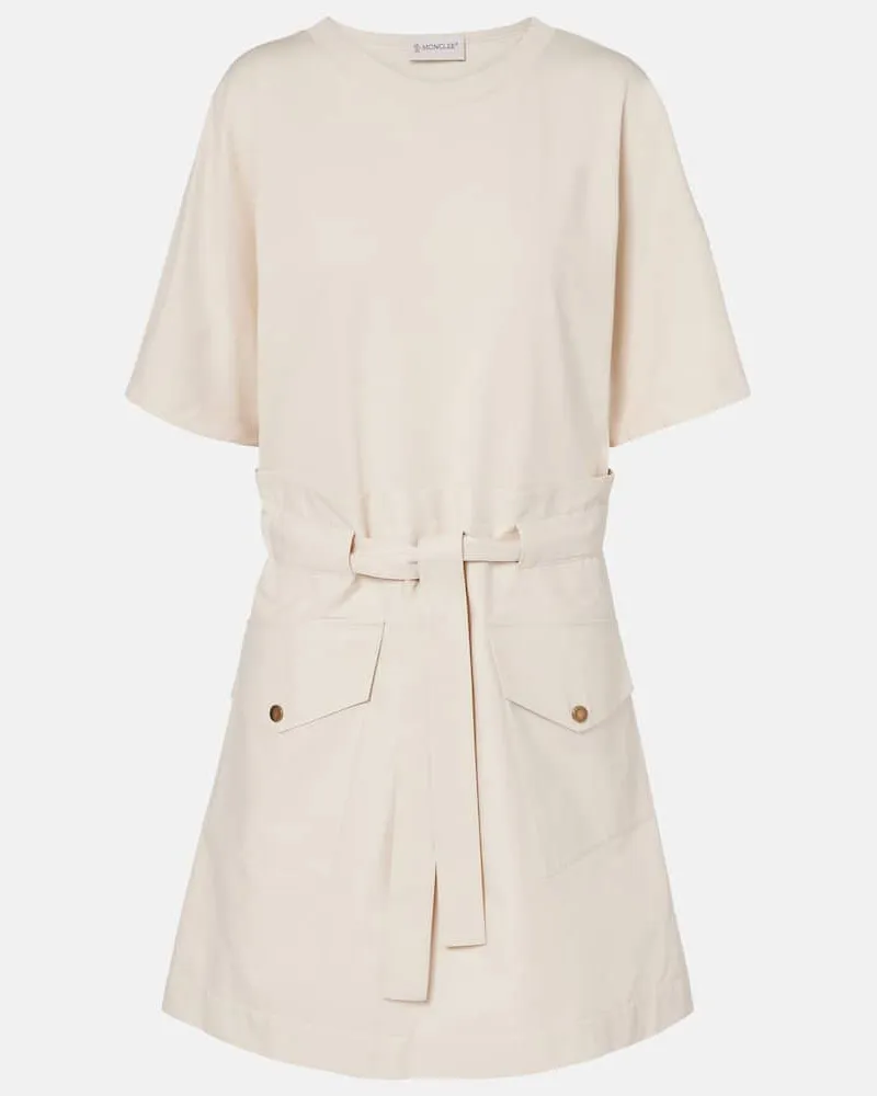 Moncler Abito corto in jersey di misto cotone Bianco