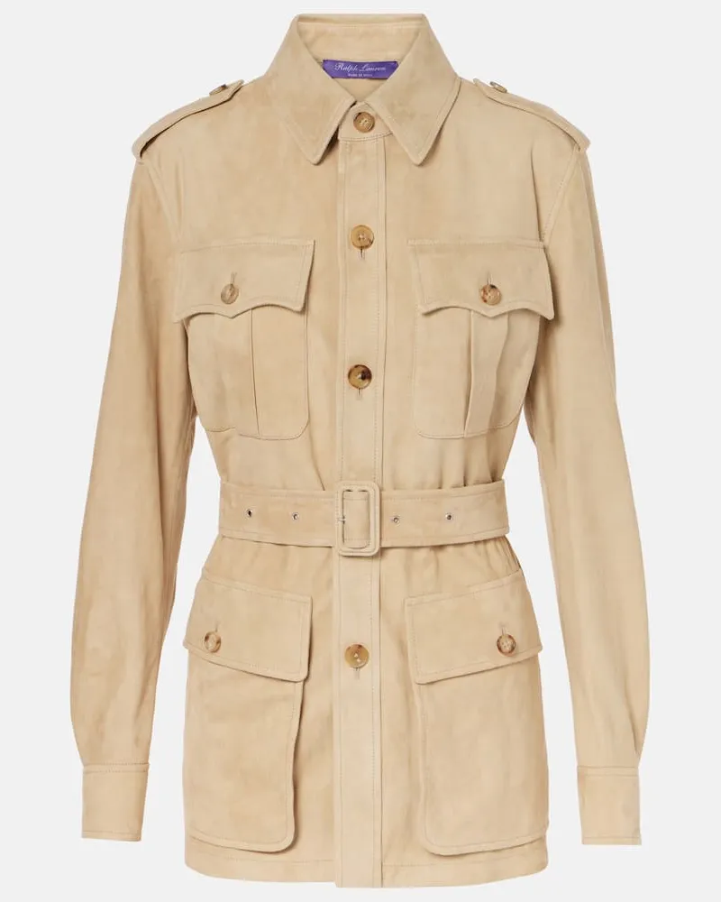 Ralph Lauren Giacca militare Gabbie in suede Beige