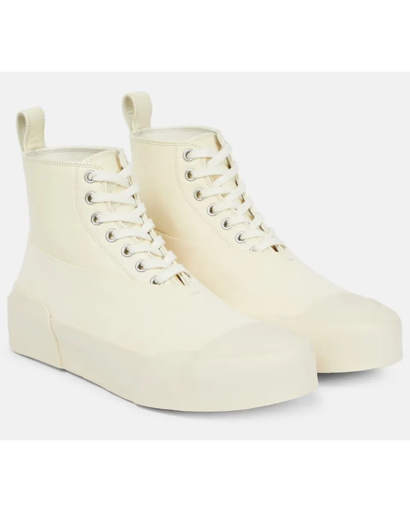 Jil Sander Sneakers alte in pelle Bianco
