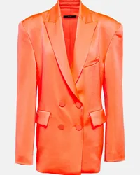 Alex Perry Blazer Wells in crêpe di raso Arancione