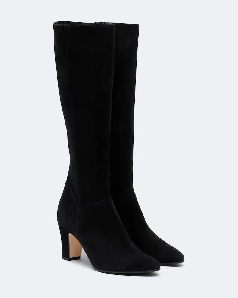 Manolo Blahnik Stivali Pitana in suede Nero
