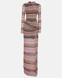 Missoni Abito lungo a zig-zag con cut-out Multicolore