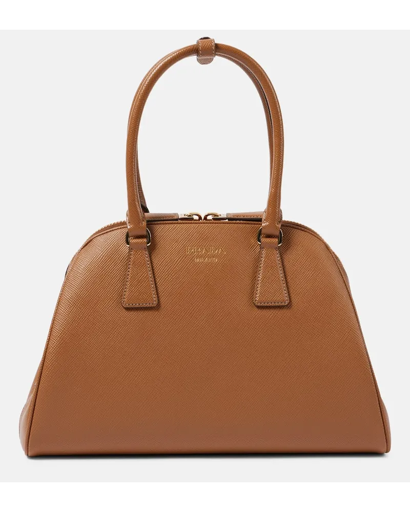 Prada Borsa Medium in pelle Saffiano Marrone